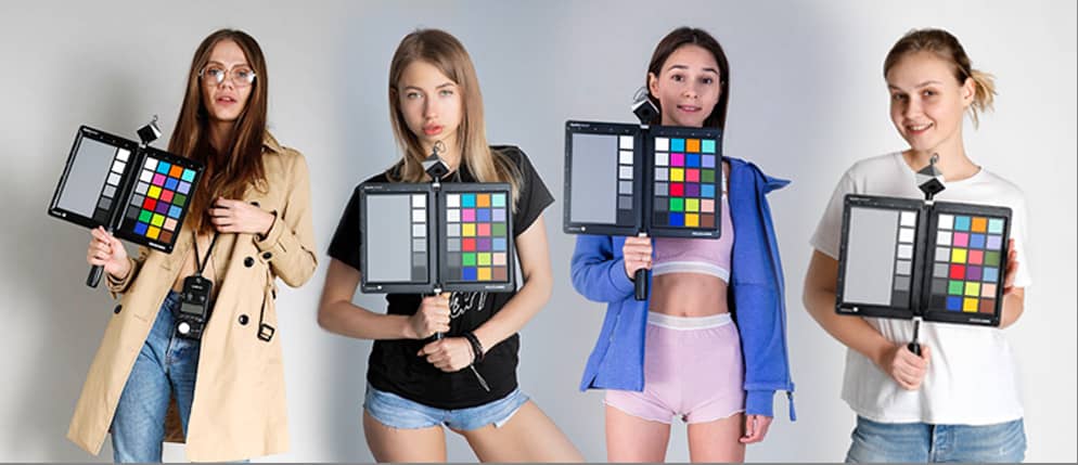the models at eARTfoto color charts, on the shooting